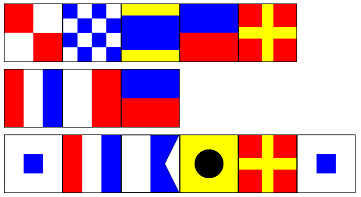 Clue of Signal Flags - under the stairs