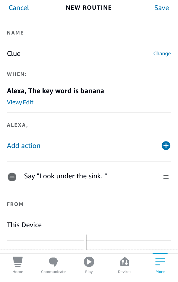 Create a new routine in Alexa