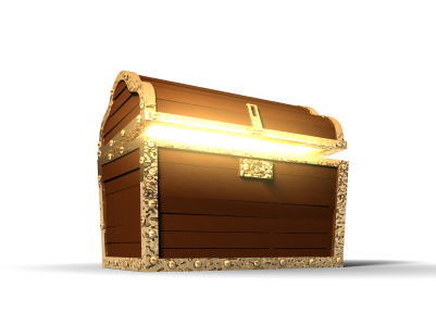 Glowing treasure chest